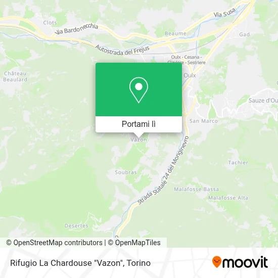 Mappa Rifugio La Chardouse "Vazon"