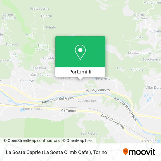 Mappa La Sosta Caprie (La Sosta Climb Cafe')