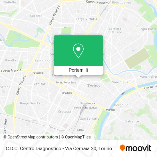 Mappa C.D.C. Centro Diagnostico - Via Cernaia 20