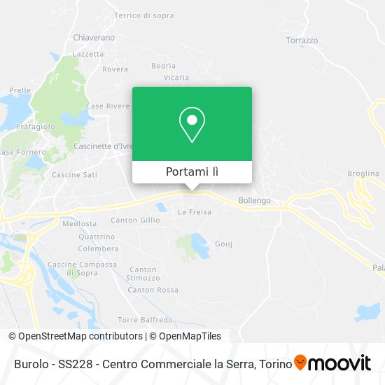 Mappa Burolo - SS228 - Centro Commerciale la Serra