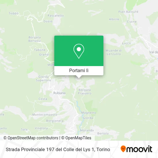 Mappa Strada Provinciale 197 del Colle del Lys 1