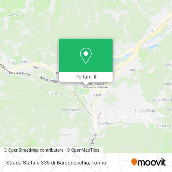 Mappa Strada Statale 335 di Bardonecchia