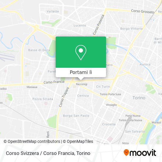 Mappa Corso Svizzera / Corso Francia