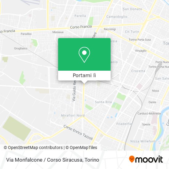 Mappa Via Monfalcone / Corso Siracusa