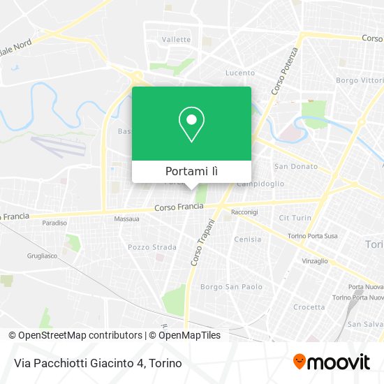 Mappa Via Pacchiotti Giacinto 4