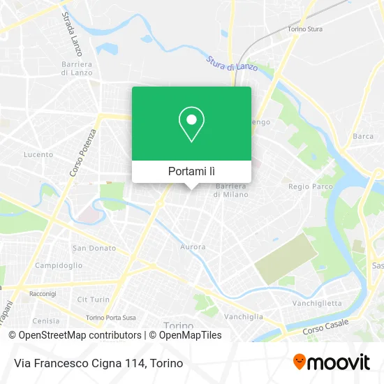 Mappa Via Francesco Cigna  114