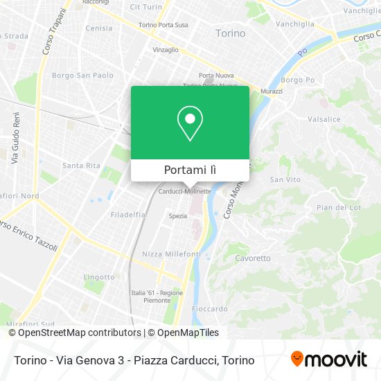Mappa Torino - Via Genova 3 - Piazza Carducci