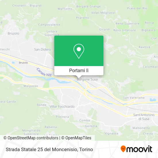 Mappa Strada Statale 25 del Moncenisio
