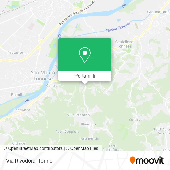 Mappa Via Rivodora