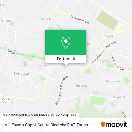 Mappa Via Fausto Coppi, Centro Ricerche FIAT