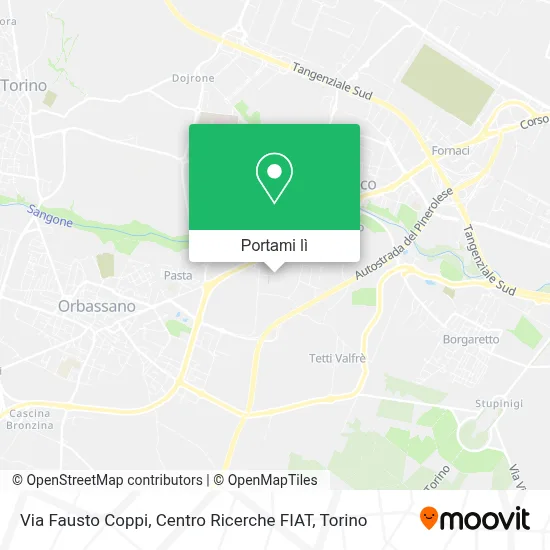 Mappa Via Fausto Coppi, Centro Ricerche FIAT