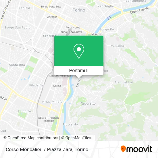 Mappa Corso Moncalieri / Piazza Zara