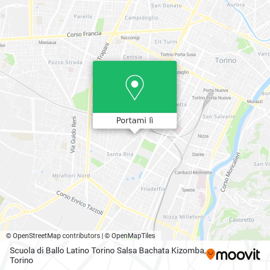 Mappa Scuola di Ballo Latino Torino Salsa Bachata Kizomba