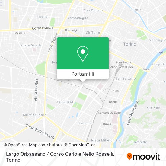 Mappa Largo Orbassano / Corso Carlo e Nello Rosselli