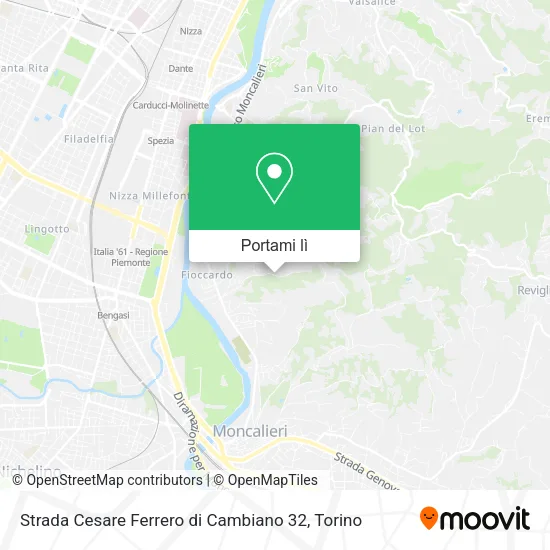 Mappa Strada Cesare Ferrero di Cambiano 32