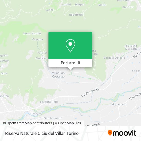 Mappa Riserva Naturale Ciciu del Villar