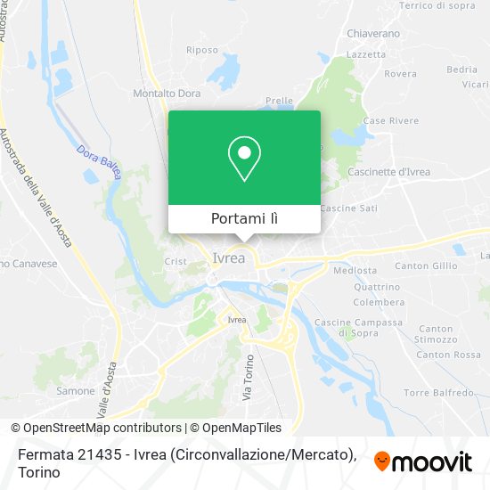 Mappa Fermata 21435 - Ivrea (Circonvallazione / Mercato)