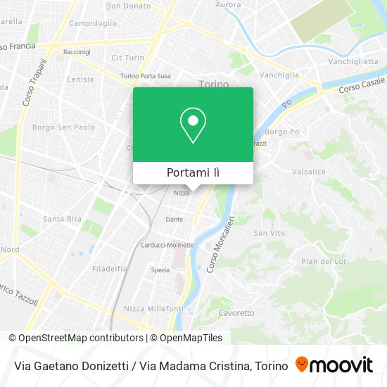 Mappa Via Gaetano Donizetti / Via Madama Cristina