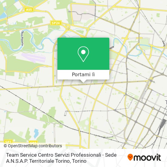 Mappa Team Service Centro Servizi Professionali - Sede A.N.S.A.P. Territoriale Torino