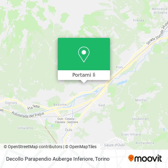 Mappa Decollo Parapendio Auberge Inferiore