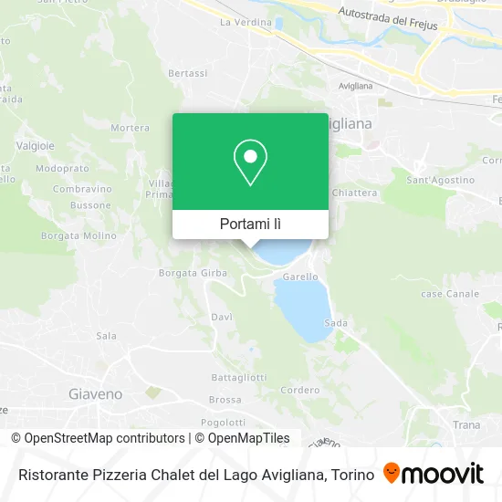 Mappa Ristorante Pizzeria Chalet del Lago Avigliana
