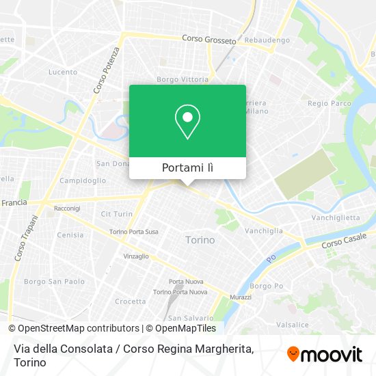 Mappa Via della Consolata / Corso Regina Margherita