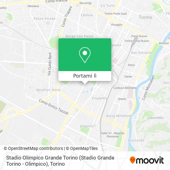 Mappa Stadio Olimpico Grande Torino