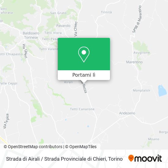 Mappa Strada di Airali / Strada Provinciale di Chieri