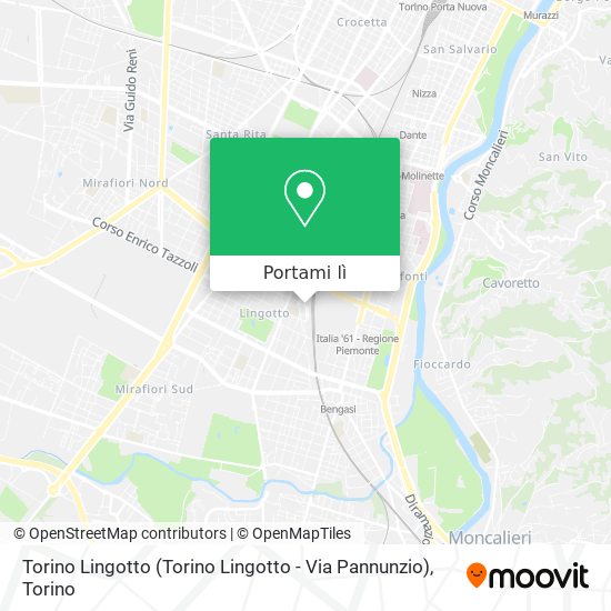 Mappa Torino Lingotto (Torino Lingotto - Via Pannunzio)