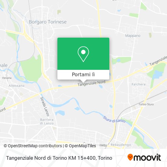 Mappa Tangenziale Nord di Torino KM 15+400