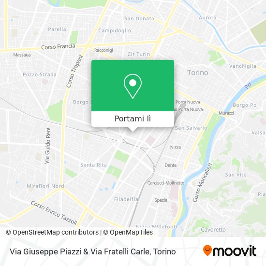 Mappa Via Giuseppe Piazzi & Via Fratelli Carle