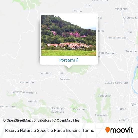 Mappa Riserva Naturale Speciale Parco Burcina