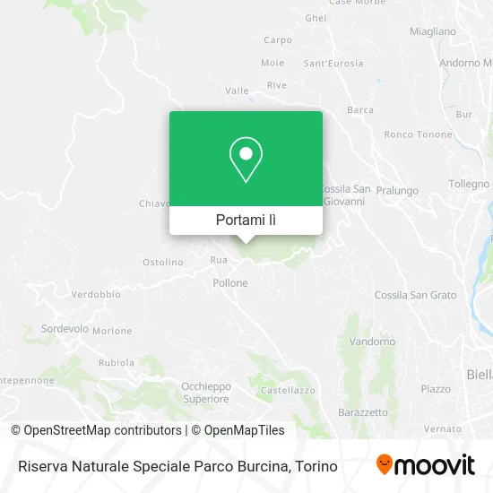 Mappa Riserva Naturale Speciale Parco Burcina
