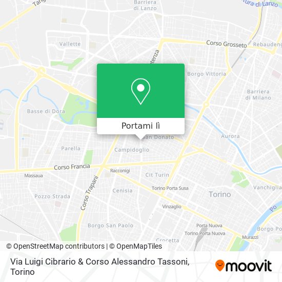 Mappa Via Luigi Cibrario & Corso Alessandro Tassoni