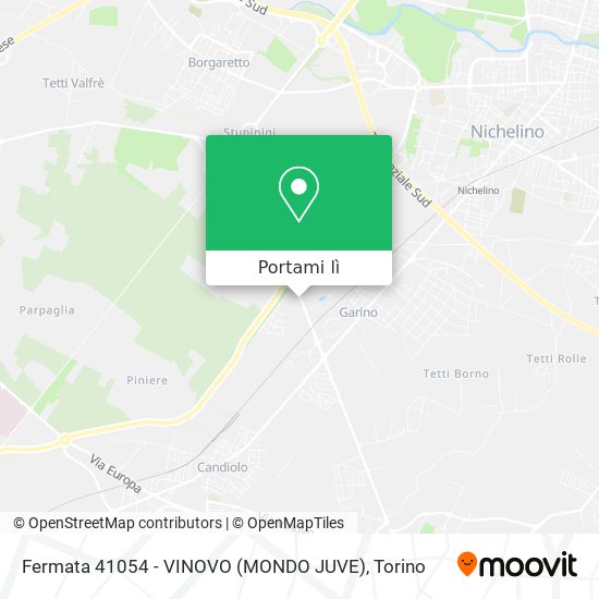 Mappa Fermata 41054 - VINOVO (MONDO JUVE)