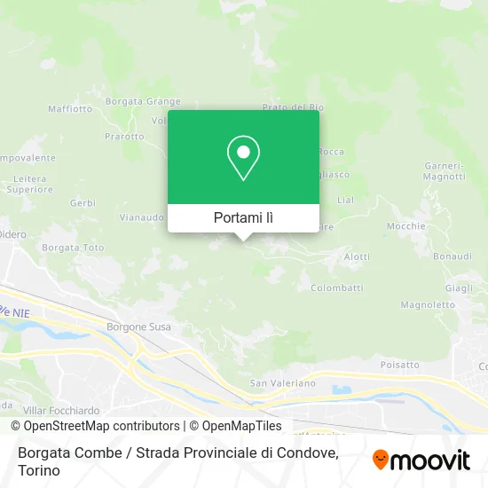 Mappa Borgata Combe / Strada Provinciale di Condove