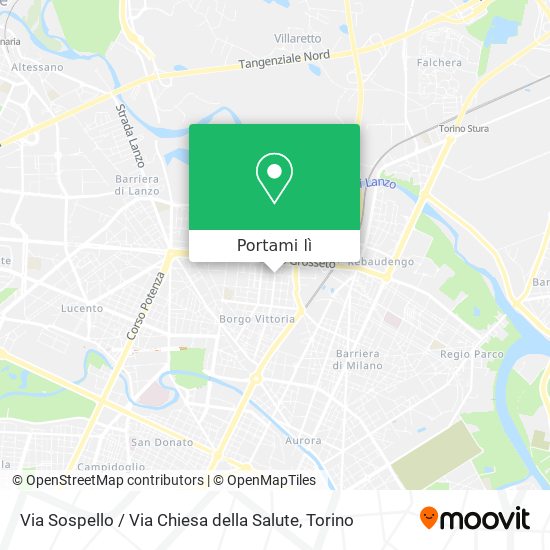 Mappa Via Sospello / Via Chiesa della Salute