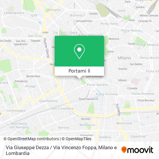 Mappa Via Giuseppe Dezza / Via Vincenzo Foppa