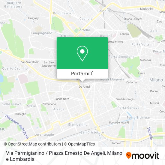 Mappa Via Parmigianino / Piazza Ernesto De Angeli