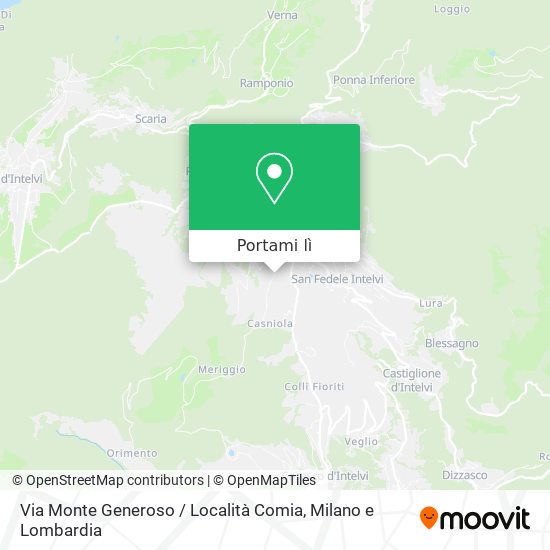 Mappa Via Monte Generoso / Località Comia