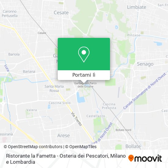Mappa Ristorante la Fametta - Osteria dei Pescatori