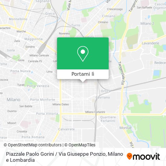 Mappa Piazzale Paolo Gorini / Via Giuseppe Ponzio
