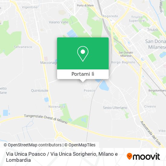 Mappa Via Unica Poasco / Via Unica Sorigherio