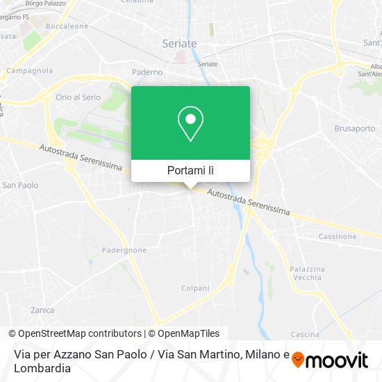 Mappa Via per Azzano San Paolo / Via San Martino