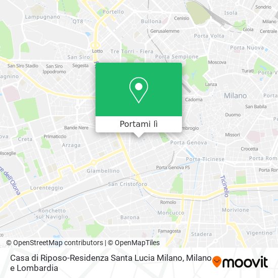 Mappa Casa di Riposo-Residenza Santa Lucia Milano