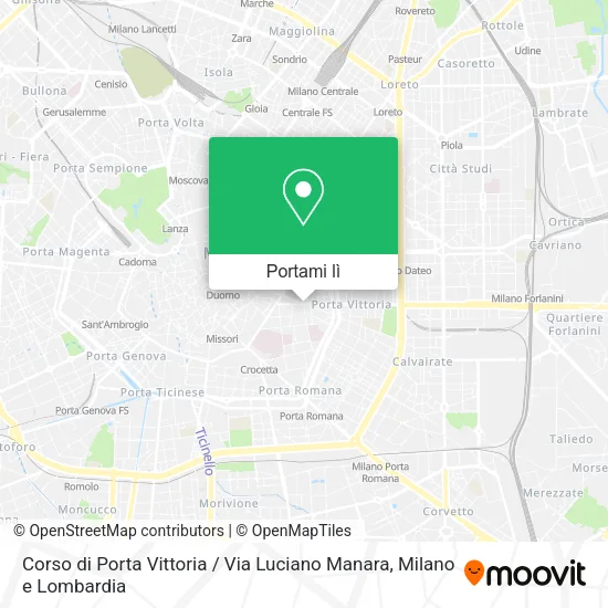Mappa Corso di Porta Vittoria / Via Luciano Manara