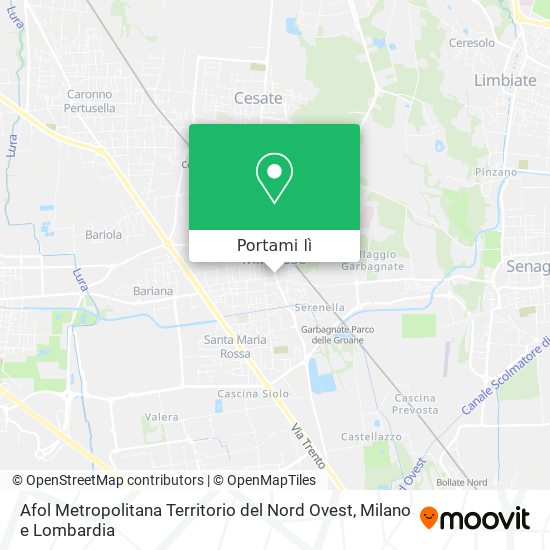 Mappa Afol Metropolitana Territorio del Nord Ovest
