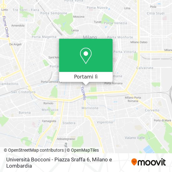 Mappa Università Bocconi - Piazza Sraffa 6