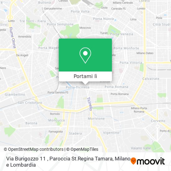 Mappa Via Burigozzo 11 , Paroccia St.Regina Tamara