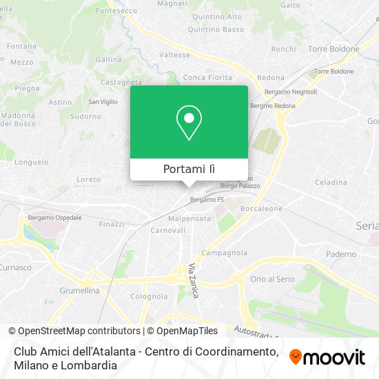 Mappa Club Amici dell'Atalanta - Centro di Coordinamento